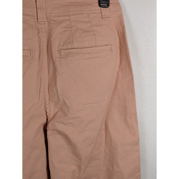 A New Day Wide Leg Pants High Rise Cropped Coral Pink 12 Relaxed Fit Everyday - Picture 4 of 9